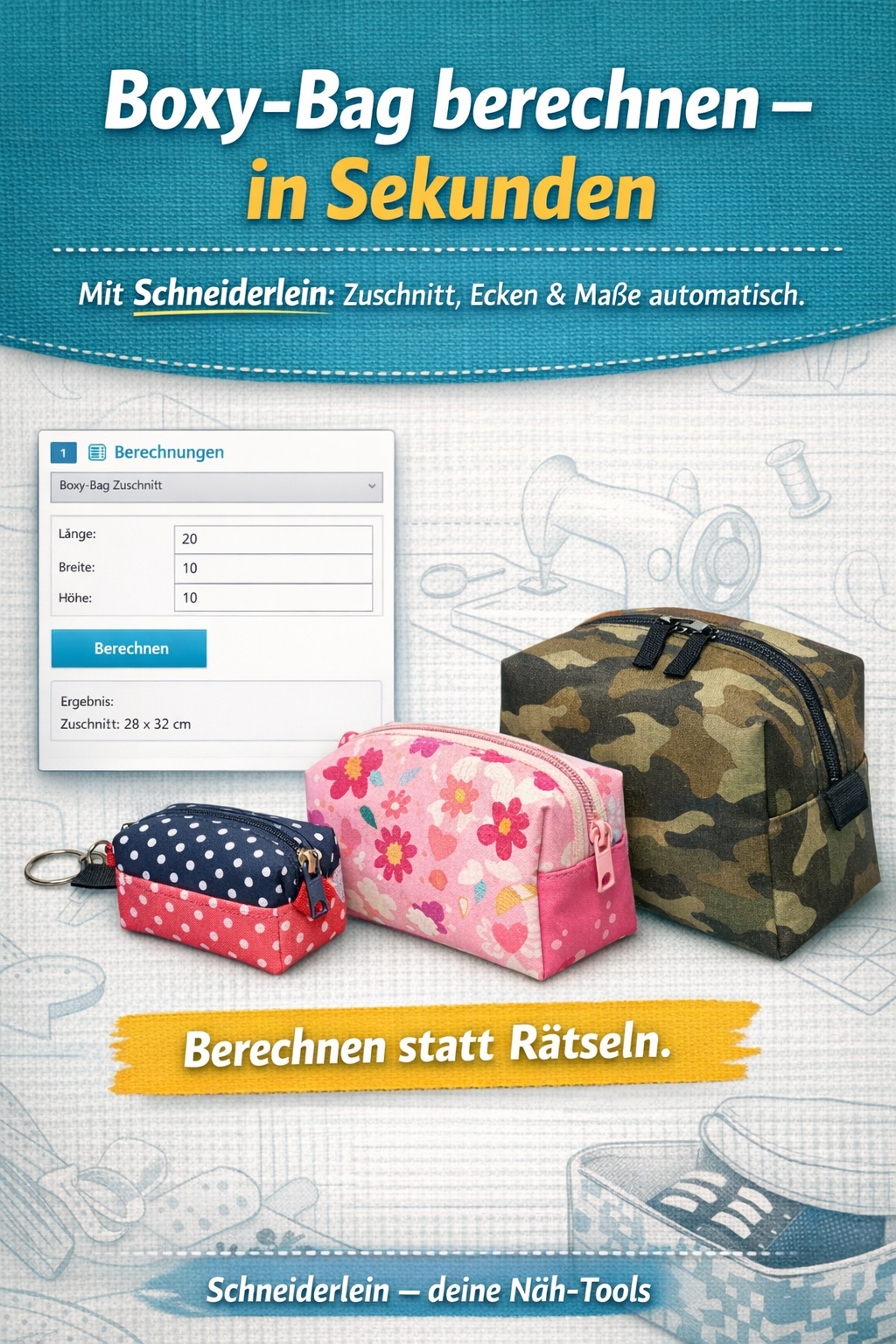 Boxy-Bag nach deinen Wunschmaßen berechnen